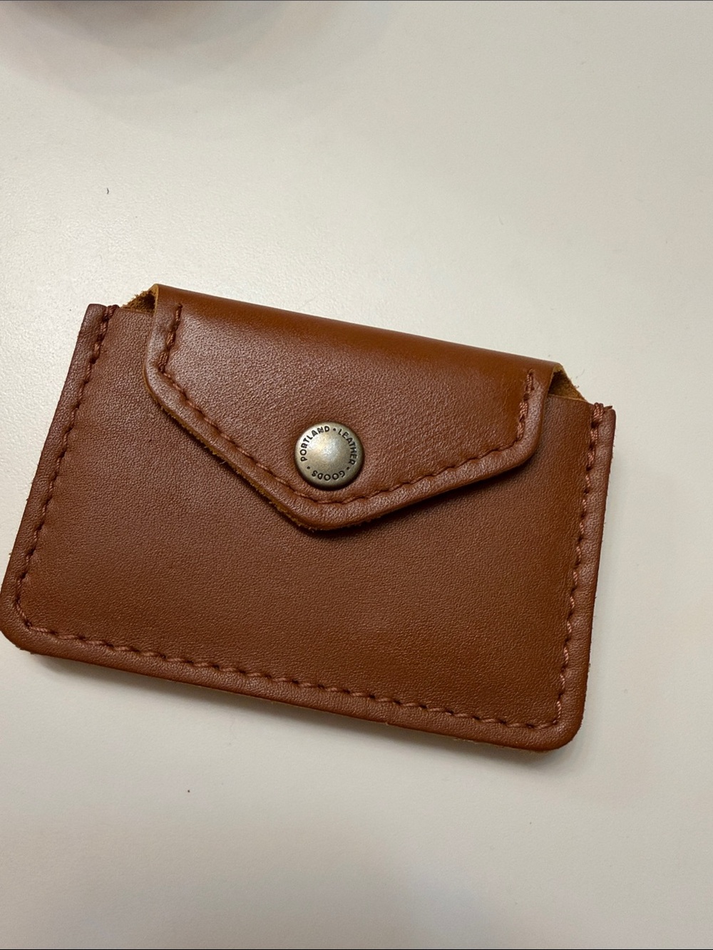 Portland Leather Brown Leather Snap Card Wallet